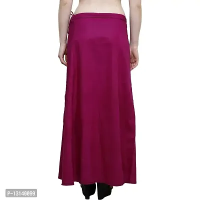 Chalcy Women's Cotton Inskirt Saree Petticoats (Magenta Colour)(Free Size)-thumb5