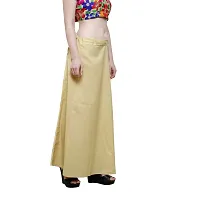 Chalcy Women's Cotton Inskirt Saree Petticoats Beige Colour Free Size-thumb2