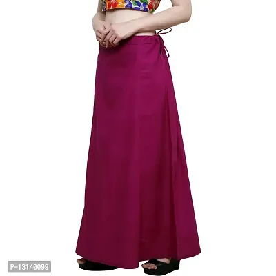 Chalcy Women's Cotton Inskirt Saree Petticoats (Magenta Colour)(Free Size)-thumb4