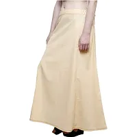 Chalcy Women's Cotton Inskirt Saree Petticoats Light Beige Colour Free Size-thumb3