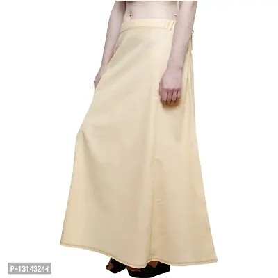 Chalcy Women's Cotton Inskirt Saree Petticoats Light Beige Colour Free Size-thumb4