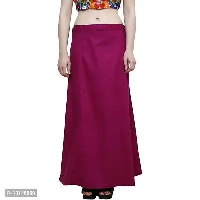 Chalcy Women's Cotton Inskirt Saree Petticoats (Magenta Colour)(Free Size)-thumb2