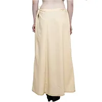 Chalcy Women's Cotton Inskirt Saree Petticoats Light Beige Colour Free Size-thumb4
