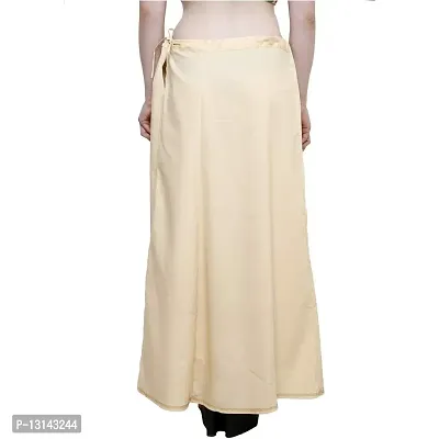 Chalcy Women's Cotton Inskirt Saree Petticoats Light Beige Colour Free Size-thumb5