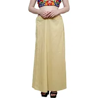 Chalcy Women's Cotton Inskirt Saree Petticoats Beige Colour Free Size-thumb1