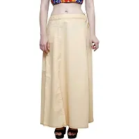 Chalcy Women's Cotton Inskirt Saree Petticoats Light Beige Colour Free Size-thumb1