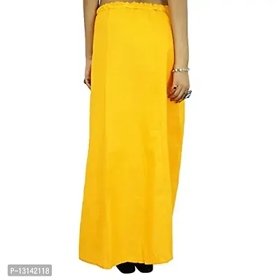 Vimal 100% Pure Cotton Saree Petticoat (Free Size, Drawstrings) (Light Yellow)-thumb3
