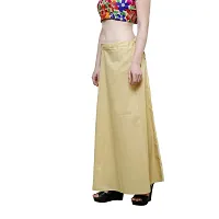 Chalcy Women's Cotton Inskirt Saree Petticoats Beige Colour Free Size-thumb3