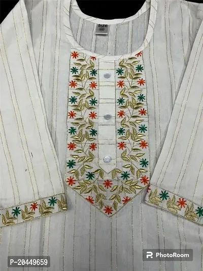 Beautiful Cotton Embroidered Stitched Kurta for Women-thumb2