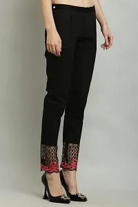 Ammi Jaan Women Regular Fit Black Pure Cotton Trendy  Trousers-thumb1