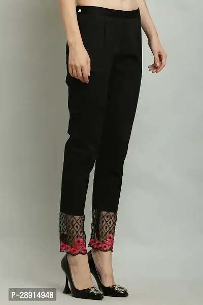 Ammi Jaan Women Regular Fit Black Pure Cotton Trendy  Trousers-thumb2