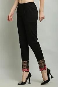 Ammi Jaan Women Regular Fit Black Pure Cotton Trendy  Trousers-thumb3