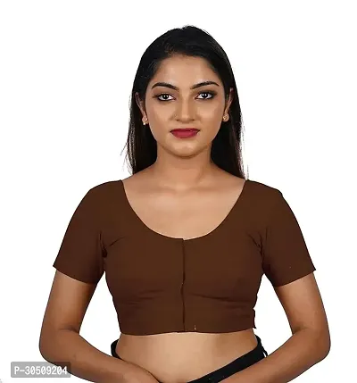 Stylish Cotton Blend Solid Readymade Blouse