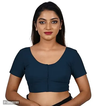 Stylish Cotton Blend Solid Readymade Blouse-thumb0