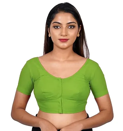 BB Women's Readymade Stitched Short Sleeves Saree Blouse, Color Light