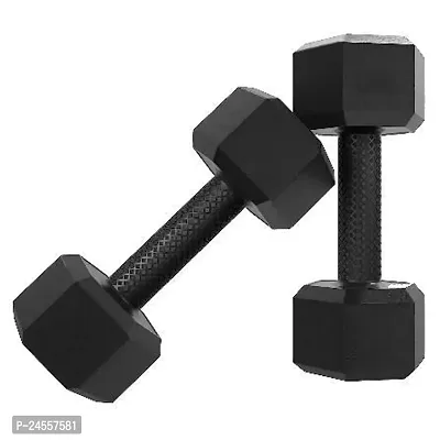 PVC Round Shape Dumbbells 1 Kg X 2 2 Kg Pack of 2 for Home Gym Equipment Gym Exercise Home Workout Fitness Kit Dumbbells Weights for Whole Body Workout-thumb0