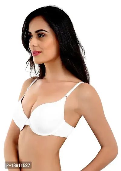 Candour London White Underwired Moulded Push Up Women's Bra-thumb2