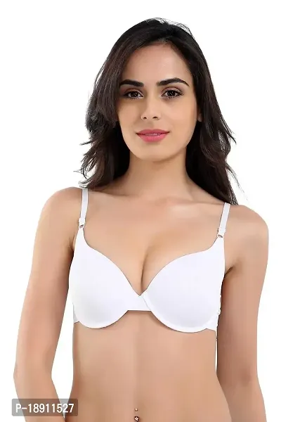 Candour London White Underwired Moulded Push Up Women's Bra-thumb0