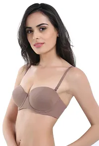 Candour London Grey Moulded Padded Wired Balconette Women's Bra-thumb1