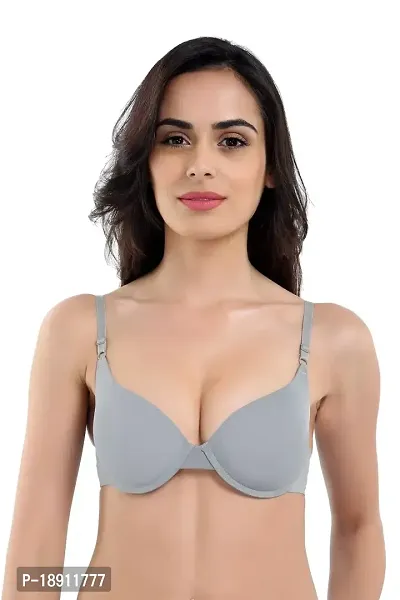 Candour London Grey Underwired Moulded Push Up Women's Bra