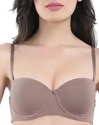 Candour London Chocolate Moulded Padded Wired Balconette Women's Bra-thumb3