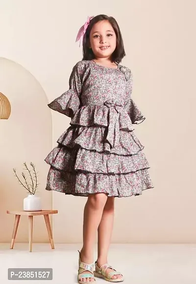 Jasmine Fabulous MultiColor Cotton Checked A Line Frock For Girls