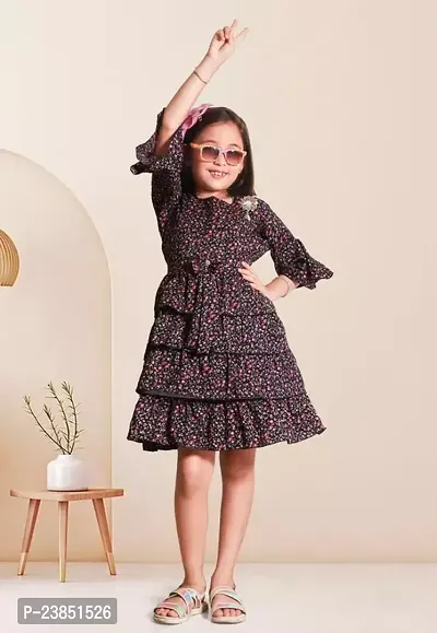 Jasmine Fabulous MultiColor Cotton Checked A Line Frock For Girls