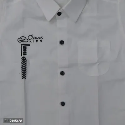 FRAUS Boy's Cotton Fullsleeve Casual Classic Collar Shirt (White) Size:-10-11 Years-thumb3