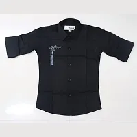 FRAUS Boy's Cotton Fullsleeve Casual Classic Collar Shirt (Black) Size:-4-5 Years-thumb3