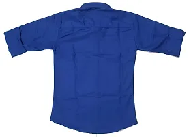 FRAUS Boy's Cotton Fullsleeve Casual Classic Collar Shirt (Blue) Size:-10-11 Years-thumb1