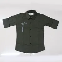 FRAUS Boy's Cotton Fullsleeve Casual Classic Collar Shirt (Dark Green) Size:-13-14 Years-thumb3