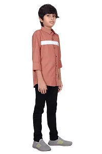 FRAUS Boy's Cotton Fullsleeve Casual Classic Collar Shirt (Gajari) Size:-8-9 Years-thumb1