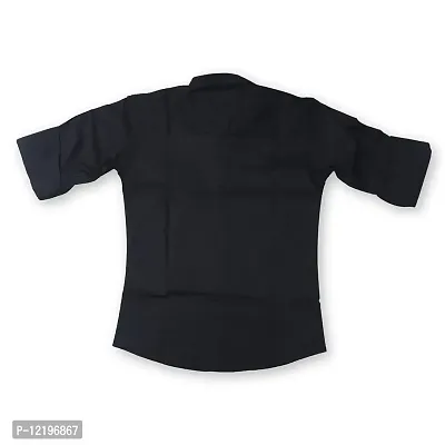 FRAUS Boy's Cotton Fullsleeve Casual Classic Collar Shirt (Black) Size:-4-5 Years-thumb2