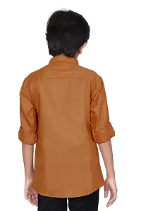 FRAUS Boy's Cotton Fullsleeve Casual Classic Collar Shirt (Orange) Size:-12-13 Years-thumb1