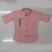 FRAUS Boy's Cotton Fullsleeve Casual Classic Collar Shirt (Light Peach) Size:-8-9 Years-thumb3