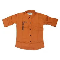 FRAUS Boy's Cotton Fullsleeve Casual Classic Collar Shirt (Orange) Size:-12-13 Years-thumb4