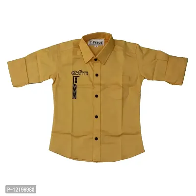 FRAUS Boy's Cotton Fullsleeve Casual Classic Collar Shirt. (Yellow) Size:-7-8 Years-thumb5