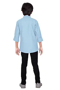 FRAUS Boy's Cotton Fullsleeve Casual Classic Collar Shirt (Light Blue) Size:-3-4 Years-thumb3