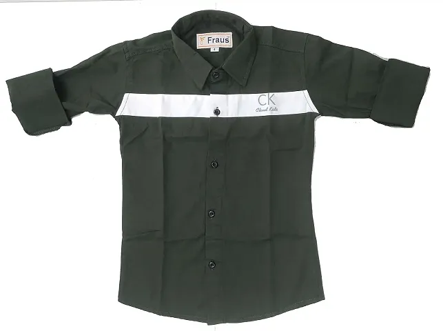 FRAUS Boy's Cotton Fullsleeve Casual Classic Collar Shirt