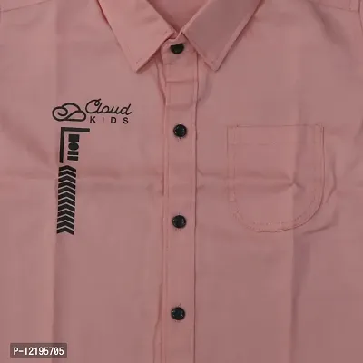 FRAUS Boy's Cotton Fullsleeve Casual Classic Collar Shirt (Light Peach) Size:-8-9 Years-thumb3
