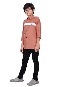 FRAUS Boy's Cotton Fullsleeve Casual Classic Collar Shirt (Gajari) Size:-8-9 Years-thumb2