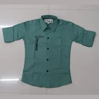 FRAUS Boy's Cotton Fullsleeve Casual Classic Collar Shirt. (Green) Size:-12-13 Years-thumb3