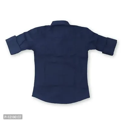 FRAUS Boy's Cotton Fullsleeve Casual Classic Collar Shirt (Dark Blue) Size:-13-14 Years-thumb2