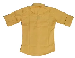 FRAUS Boy's Cotton Fullsleeve Casual Classic Collar Shirt (Yellow) Size:-8-9 Years-thumb1