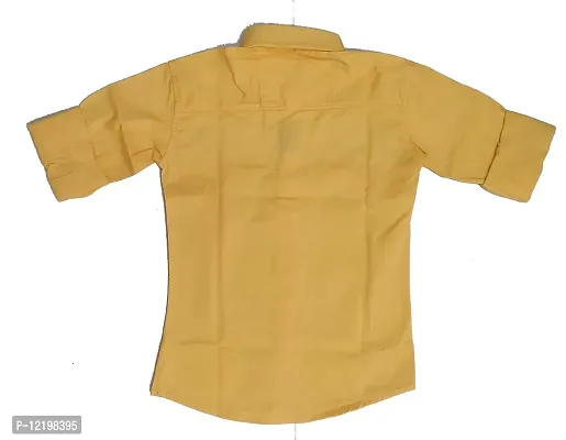 FRAUS Boy's Cotton Fullsleeve Casual Classic Collar Shirt (Yellow) Size:-8-9 Years-thumb2