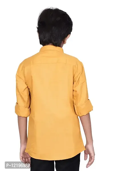 FRAUS Boy's Cotton Fullsleeve Casual Classic Collar Shirt. (Yellow) Size:-7-8 Years-thumb2