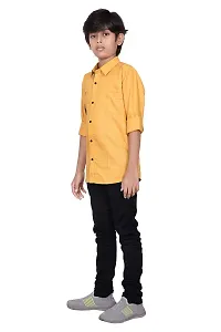 FRAUS Boy's Cotton Fullsleeve Casual Classic Collar Shirt. (Yellow) Size:-7-8 Years-thumb2