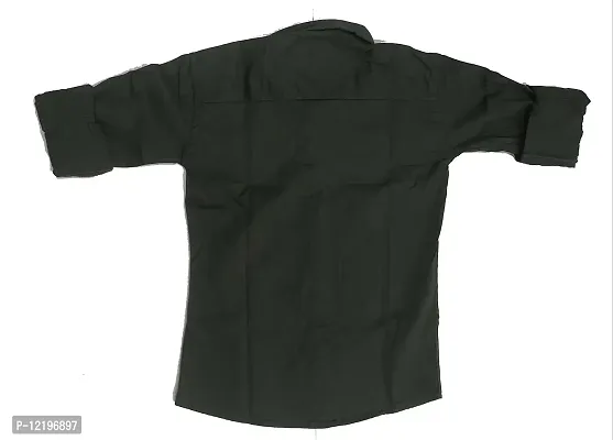 FRAUS Boy's Cotton Fullsleeve Casual Classic Collar Shirt (Dark Green) Size:-11-12 Years.-thumb2