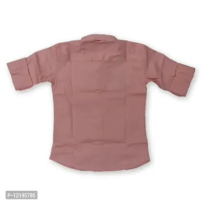 FRAUS Boy's Cotton Fullsleeve Casual Classic Collar Shirt (Light Peach) Size:-8-9 Years-thumb2