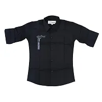 FRAUS Boy's Cotton Fullsleeve Casual Classic Collar Shirt (Black) Size:-4-5 Years-thumb4